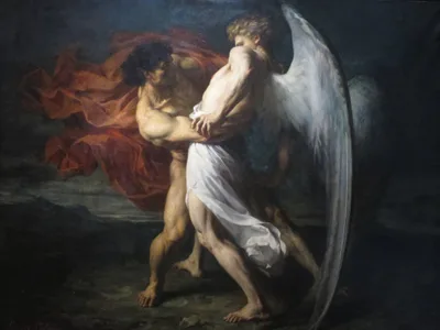 Jacob Wrestling with the Angel by Alexandre-Louis Leloir