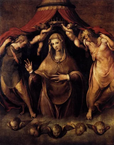 Coronation of the Virgin with Angels by Francesco de" Rossi (Francesco Salviati), "Cecchino"