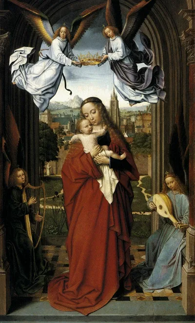 Virgin and Child with Four Angels by Gerard David