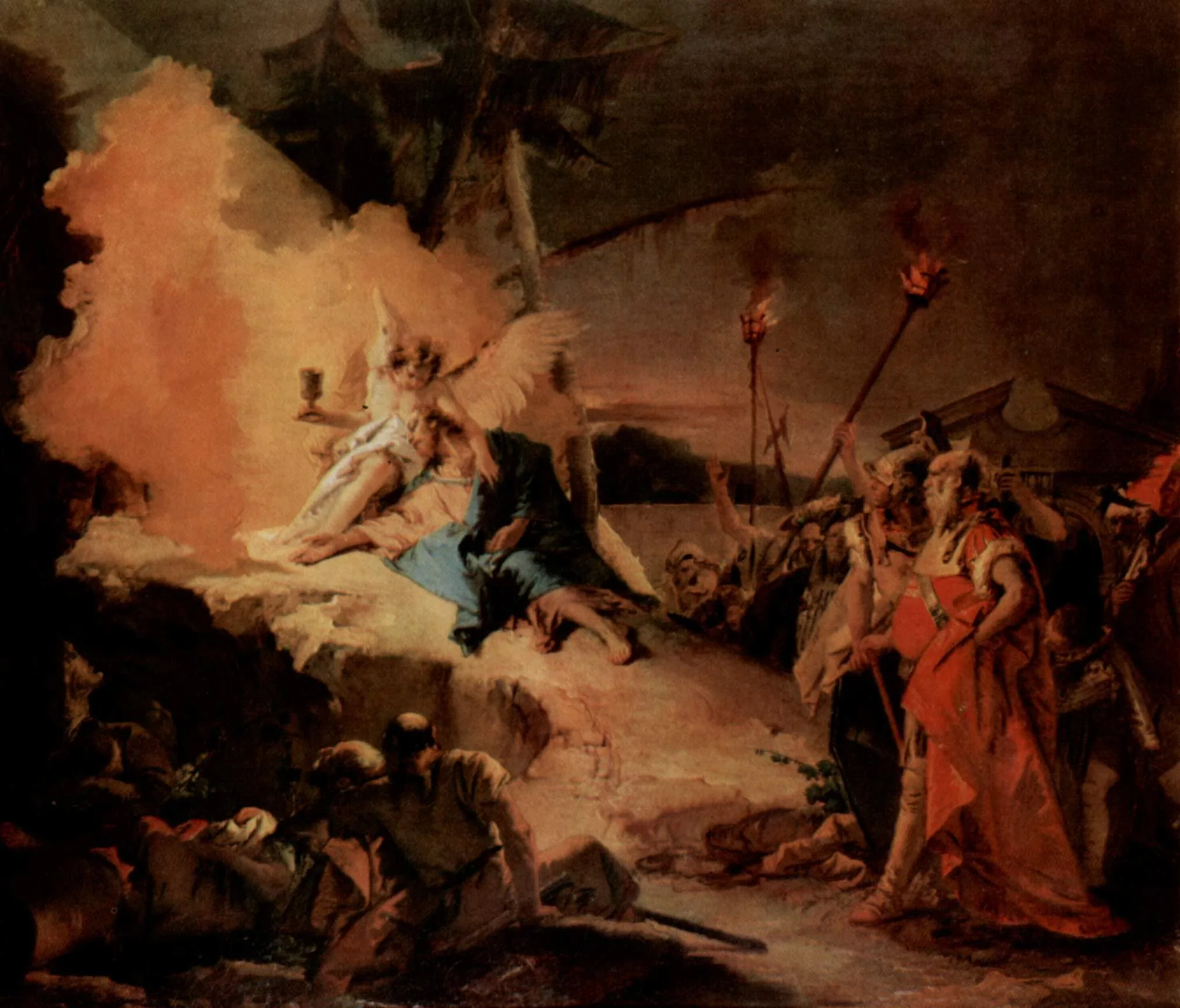 Christ on the Mount of Olives and the angel with the cup of suffering — hand-painted oil reproduction