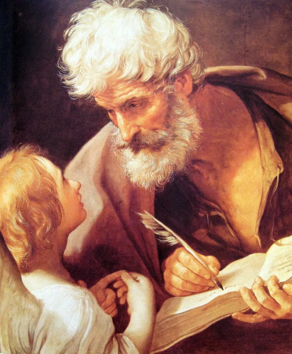 Evangelist St. Matthew and the Angel — hand-painted oil reproduction