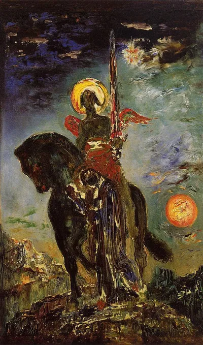 The park and the angel of death by Gustave Moreau