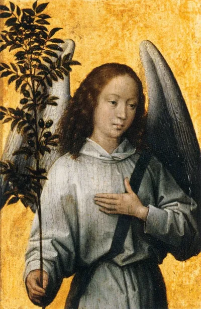 Angel Holding an Olive Branch by Hans Memling
