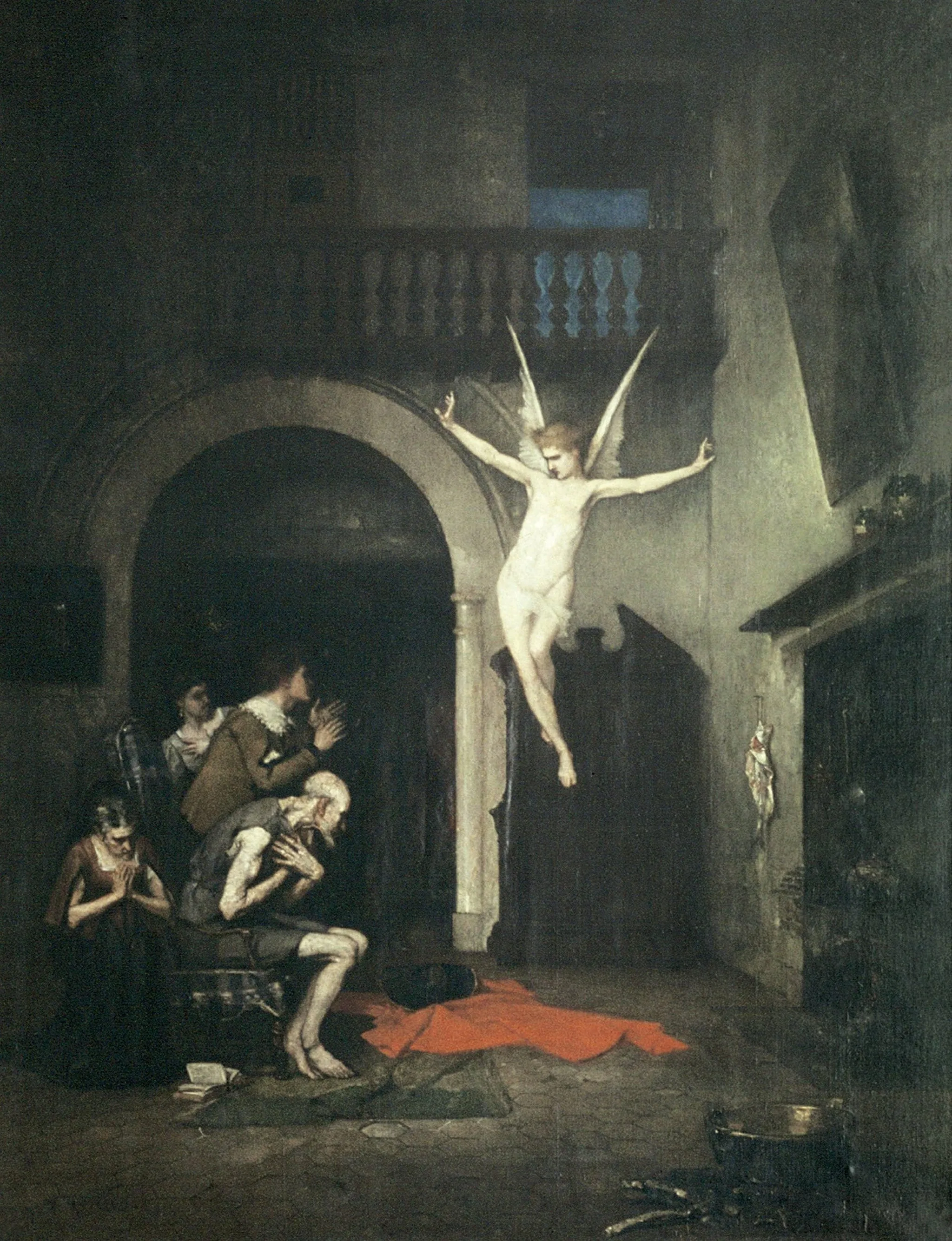 Appearance of the Angel to the Family of Tobías — hand-painted oil reproduction