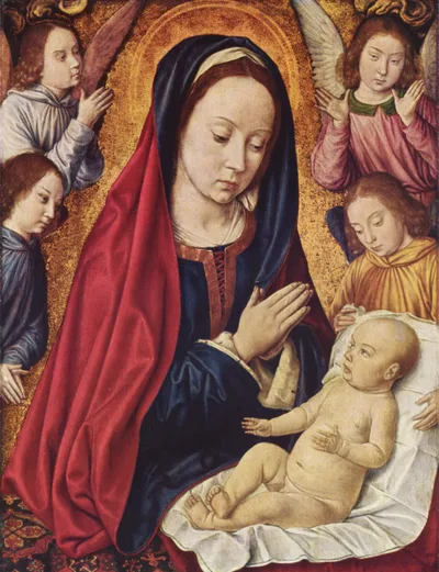 The Virgin and Child Adored by Angels by Jean Hey