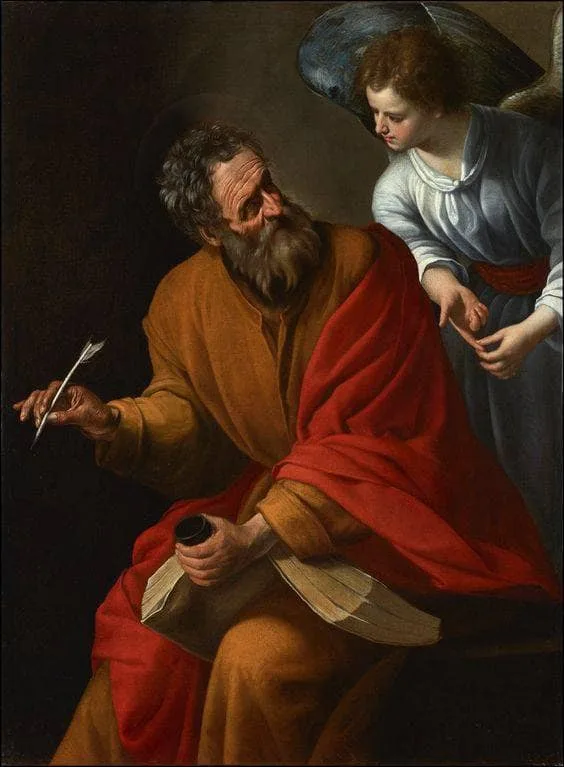 St. Matthew and the angel — hand-painted oil reproduction