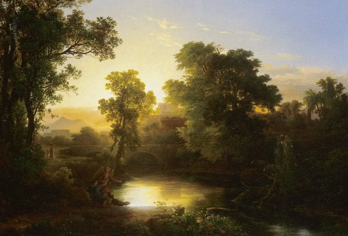Tobias with the Angel — hand-painted oil reproduction