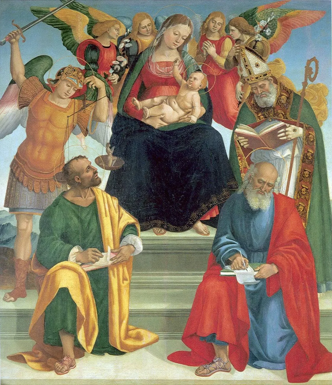 Madonna and Child with Saints and Angels — hand-painted oil reproduction