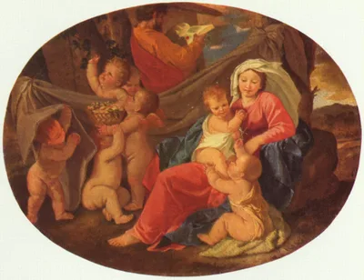Holy Family with Angels by Nicolas Poussin