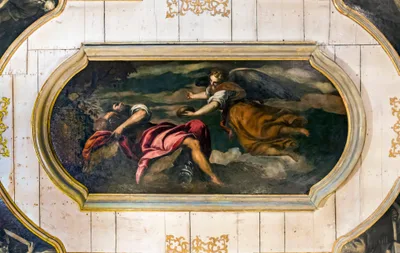 Elia nutrito dall"angelo by Palma il Giovane