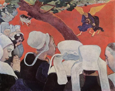 The Vision after the Sermon (Jacob wrestling with the Angel) by Paul Gauguin