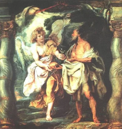 The Prophet Elijah Receiving Bread and Water from an Angel by Peter Paul Rubens