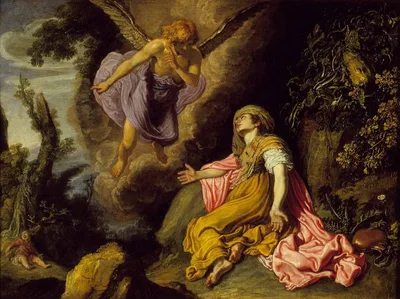 Hagar and the Angel by Pieter Lastman