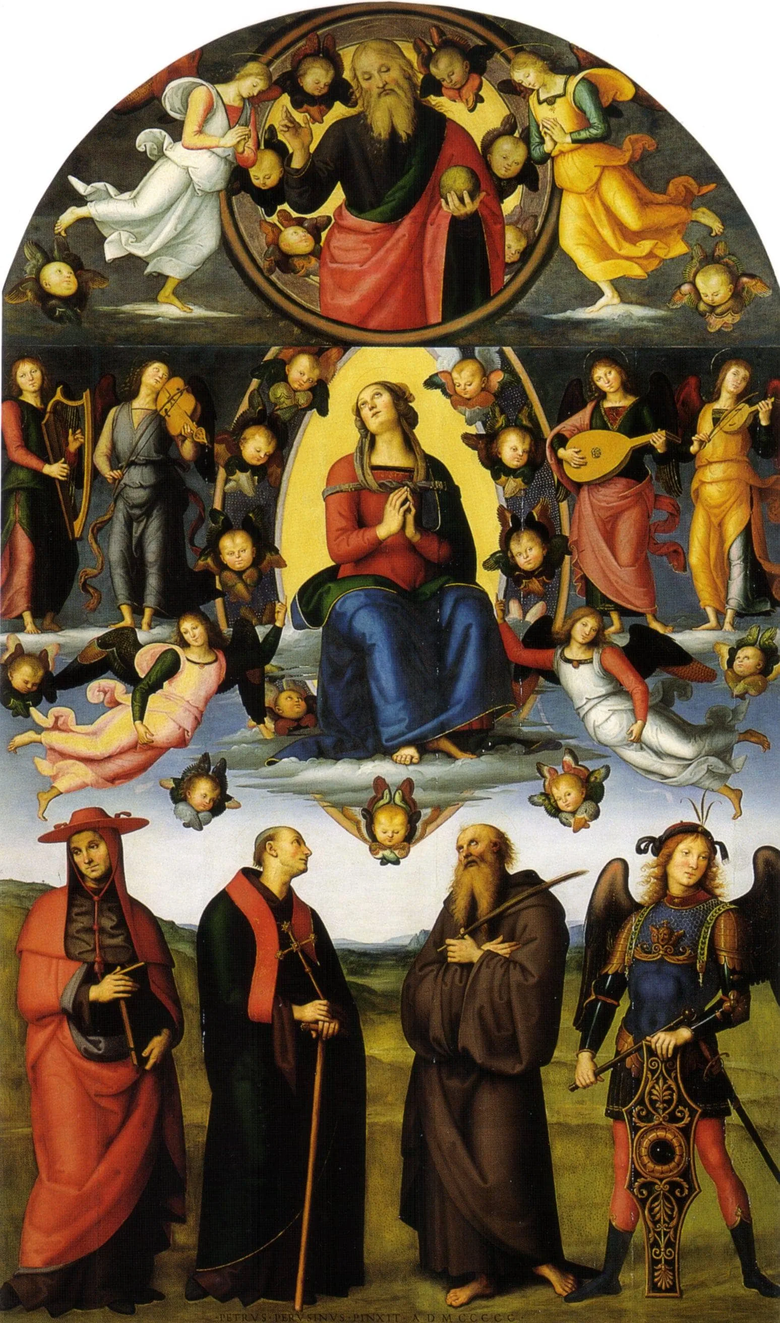 The Virgin enthroned, with angels and saints, Vallombrosa Alterpiece — hand-painted oil reproduction