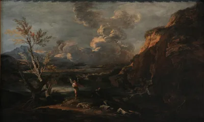 Landscape with Tobit and the Angel by Salvator Rosa