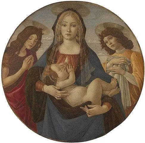 The Virgin and Child with Saint John and an Angel — hand-painted oil reproduction