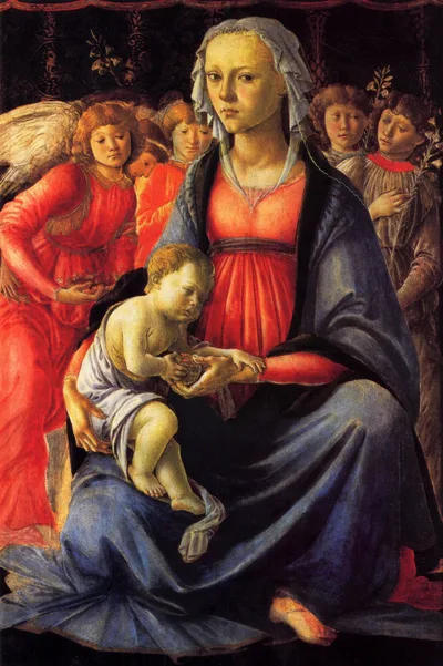 The Virgin and Child surrounded by Five Angels by Sandro Botticelli
