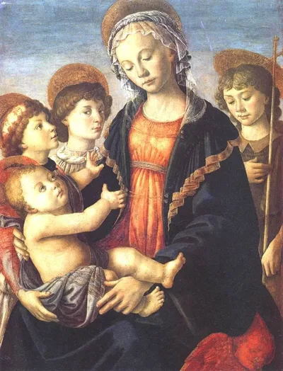 The Virgin and Child with Two Angels and St. John the Baptist by Sandro Botticelli