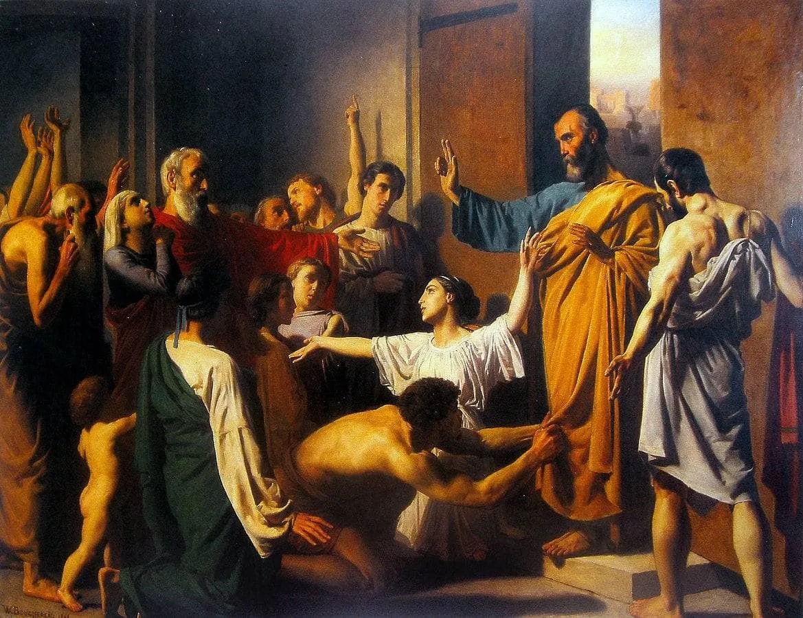 St. Peter, after his delivery from prison by the angel — hand-painted oil reproduction